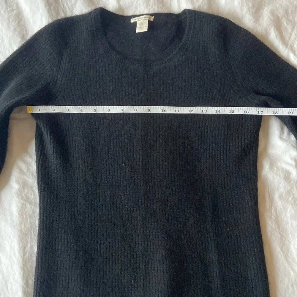 White + Warren Cashmere Waffle Sweatshirt, S - Picture 4 of 8